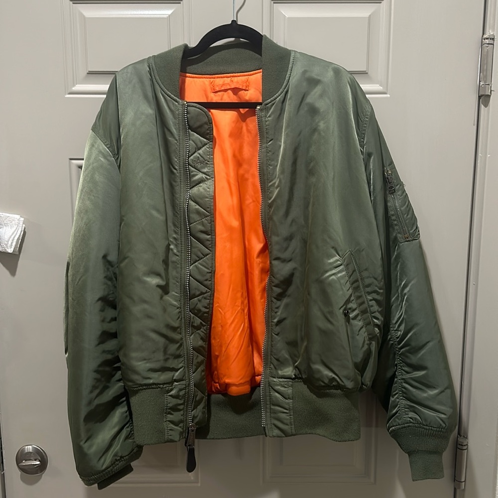 Alpha Industries Olive and Orange Military Jacket